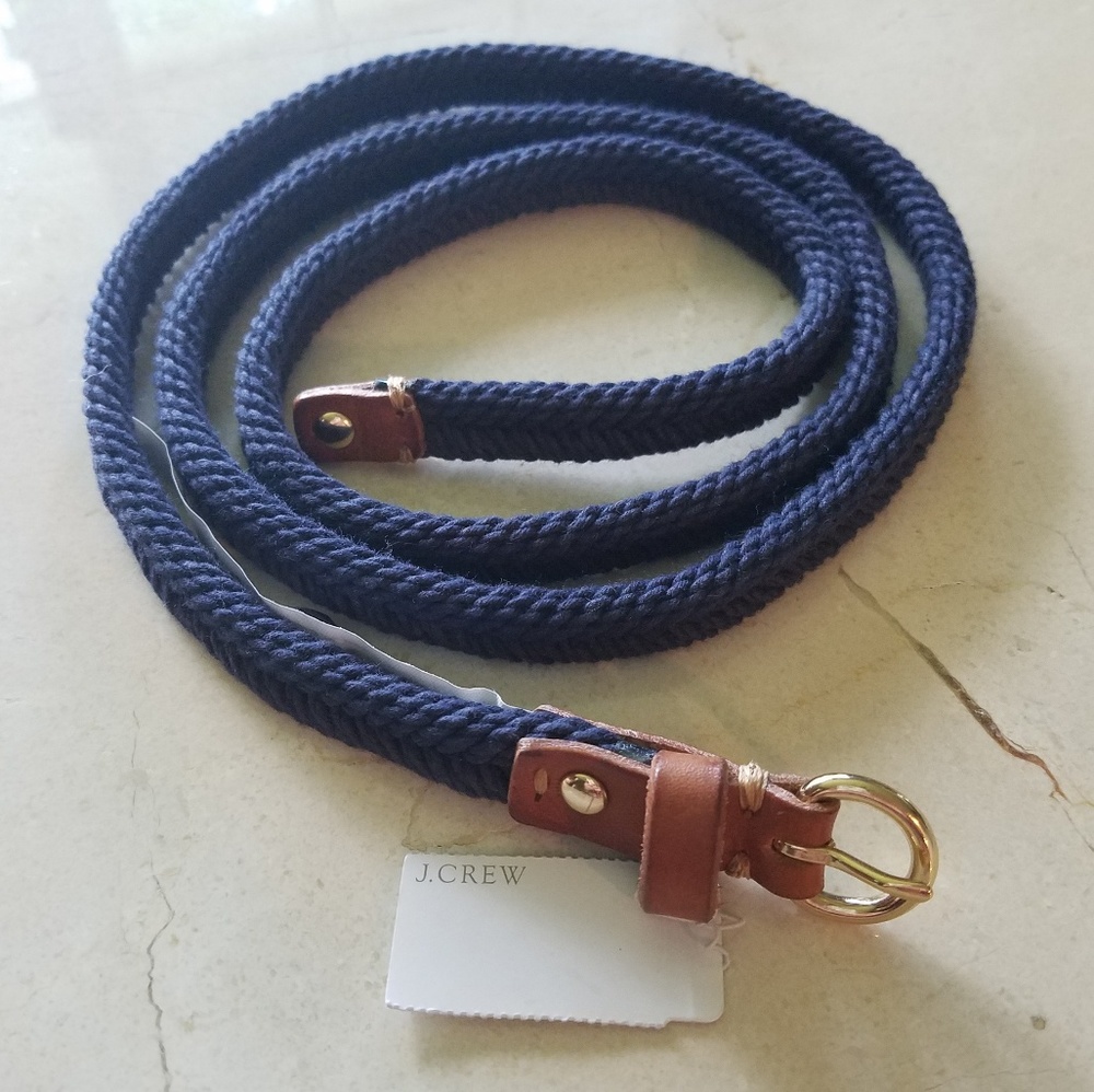 J Crew Braided Cotton & Leather Belt Orig $29.50